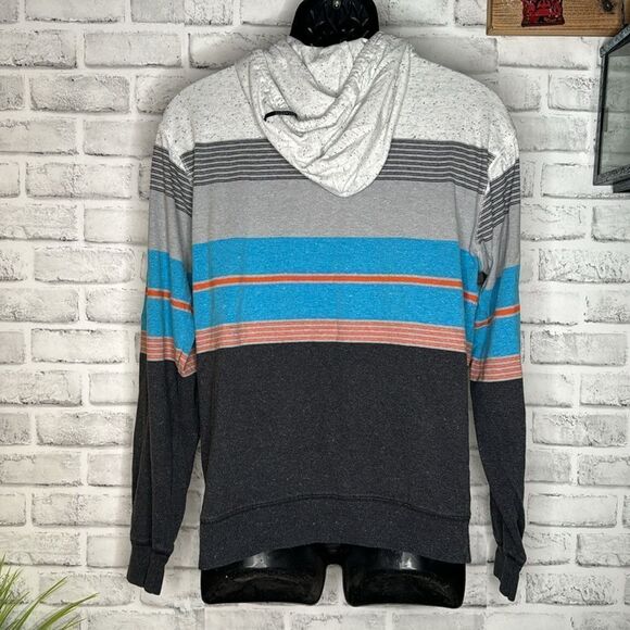 Billabong Striped Long Sleeve Hoodie Shirt Top Size Small Surfer Beach - Picture 4 of 6